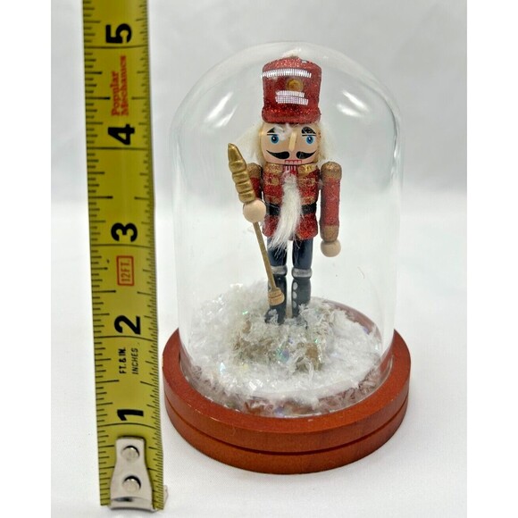Nutcracker 5" Waterless Snow Globe~Glass Dome w Wood Base~ Christmas Decoration - Picture 7 of 8